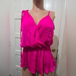 Naked Zebra Hot Pink Wrap Top